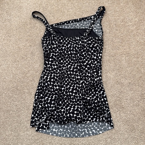 Magicsuit Asymmetrical Neckline Underwire Pebble Design One Piece Swim Dress 8 - Picture 4 of 9